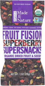 MADE IN NATURE: Super Berry Fusion Organic Antioxidant  Dried and Unsulfured 1 oz