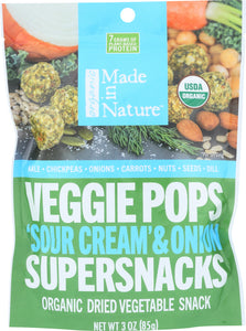 MADE IN NATURE: Sour Cream Onion Veggie Pop, 3 oz