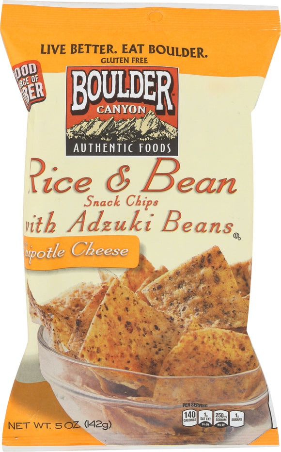 BOULDER CANYON: Rice & Bean Snack Chips with Adzuki Beans Chipotle Cheese, 5 oz