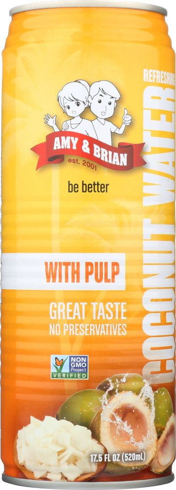 AMY AND BRIAN: Coconut Juice with Pulp, 17.5 oz