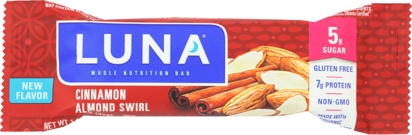 LUNA: Cinnamon Almond Swirl Bar, 1.48 oz