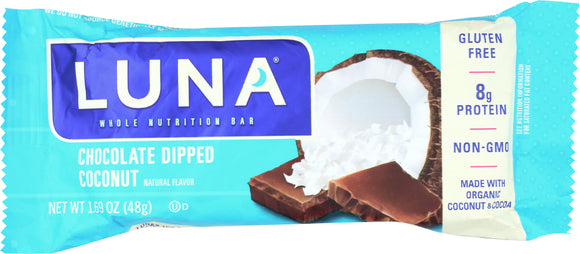 LUNA: Chocolate Dipped Coconut Nutrition Bar, 1.69 oz