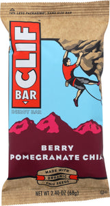 CLIF: Energy Bar Berry Pomegranate Chia, Made With Organic Chia Seeds, 2.4 oz