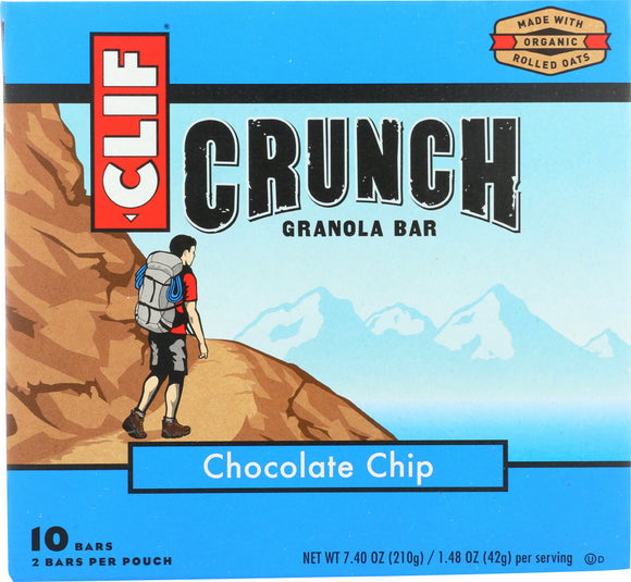 CLIF: Crunch Granola Bar Chocolate Chip 10 Bars, 7.4 oz