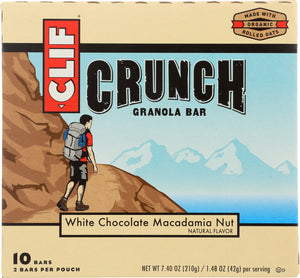 CLIF: Crunch Granola Bar White Chocolate Macadamia Nut 10 Bars, 7.4 oz