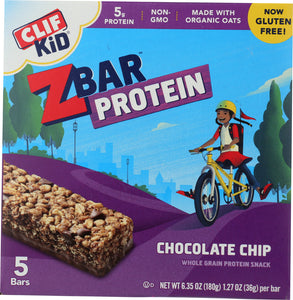 CLIF KID: ZBar Protein Chocolate Chip Protein Bars, 6.35 oz