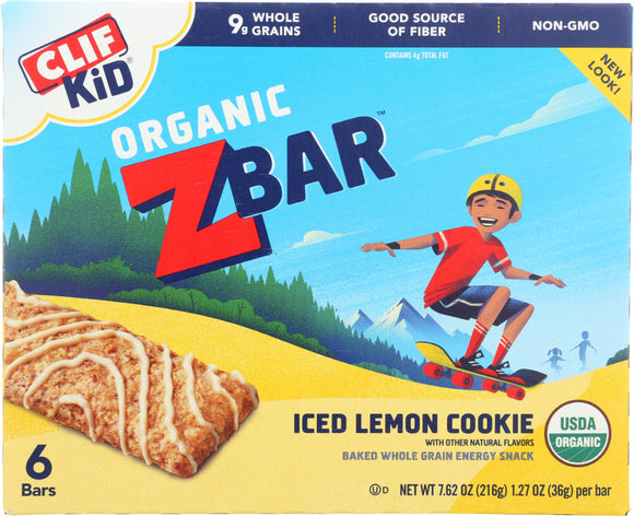 CLIF KID: Z-Bar Organic Iced Lemon Cookie, 7.62 oz