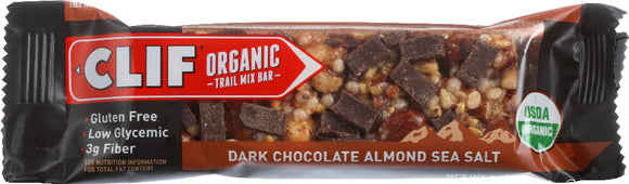 CLIF: Organic Trail Mix Bar Dark Chocolate Almond Sea Salt, Gluten Free, Low Glycemic,1.41 oz