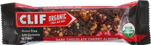 CLIF: Organic Trail Mix Bar Dark Chocolate Cherry Almond, Gluten Free, Low Glycemic, Low Sodium, 4g Fiber, 1.41 oz