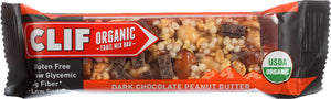 CLIF: Organic Trail Mix Bar Dark Chocolate Peanut Butter, Gluten Free, Low Glycemic, Low Sodium, 3g Fiber, 1.41 oz