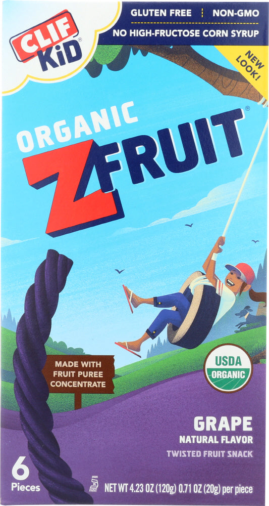 CLIF KID: Organic ZFruit Rope Grape 6 Pieces, 4.2 oz