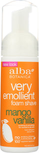 ALBA BOTANICA: Very Emollient Foam Shave Mango Vanilla, 5 Oz