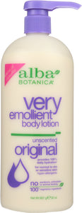 ALBA BOTANICA: Very Emollient Body Lotion Unscented Original, 32 oz