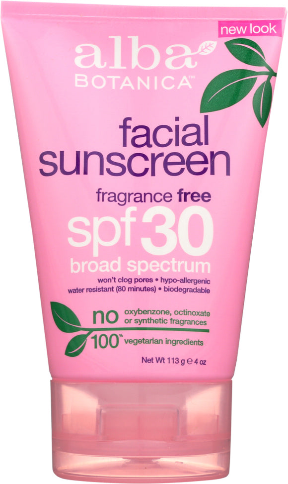 ALBA BOTANICA: Natural Very Emollient Sunscreen SPF 30, 4 oz