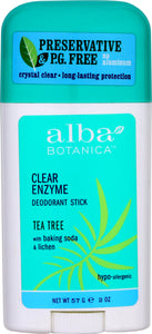 ALBA BOTANICA: Deodorant Stick Clear Enzyme Tea Tree, 2.5 oz