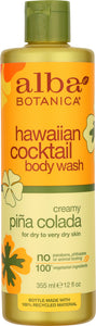 ALBA BOTANICA: Hawaiian Cocktail Body Wash Pina Colada, 12 oz