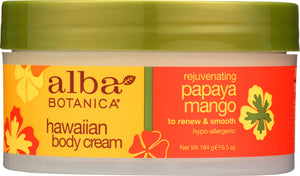 ALBA BOTANICA: Hawaiian Papaya Mango Body Cream, 6.5 oz