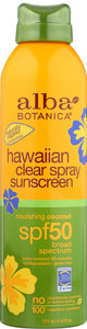 ALBA BOTANICA: Hawaiian Coconut Spray Sunscreen Spf 50 6 oz