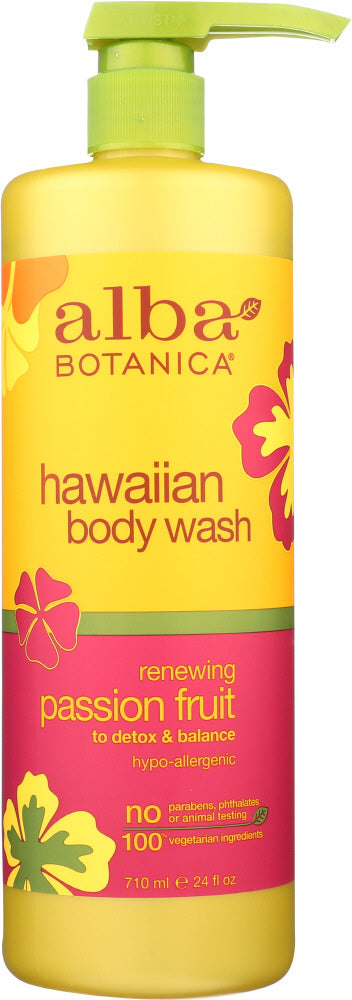 ALBA BOTANICA: Hawaiian Body Wash Passion Fruit, 24 oz