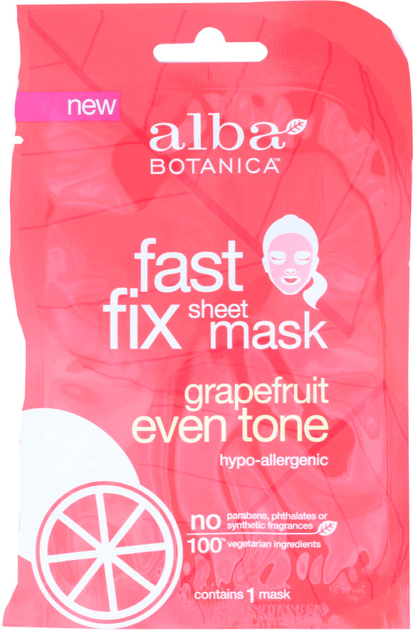 ALBA BOTANICA: Grapefruit Even Tone Fast Fix Sheet Mask, 1 ea