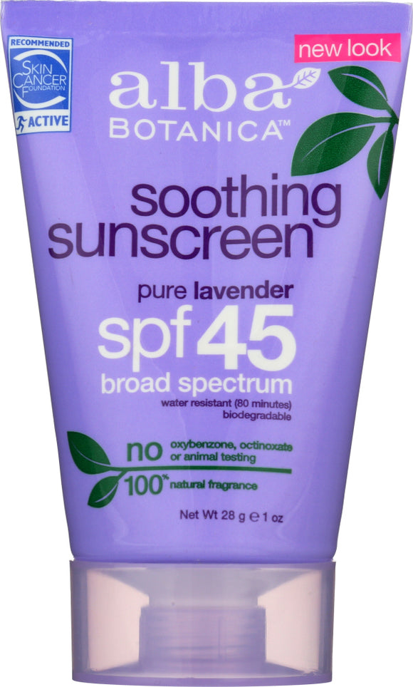 ALBA BOTANICA: Lotion Sun SPF 45 Lavender, 1 oz