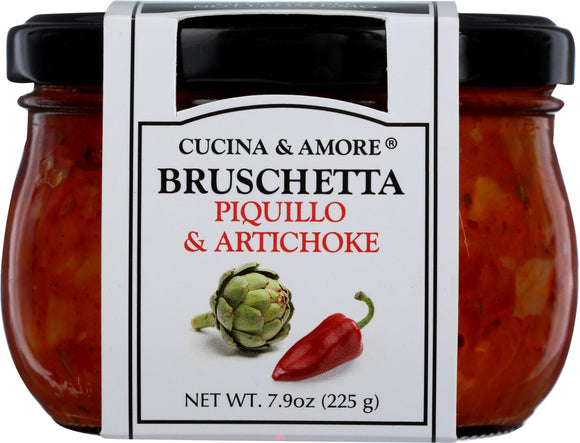 CUCINA & AMORE: Bruschetta Sauce Piquillo and Artichoke, 7.9 Oz
