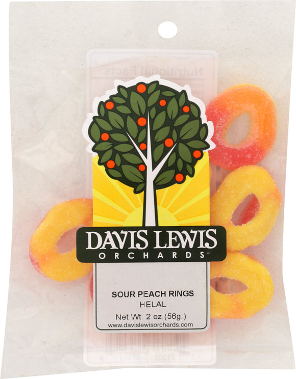 DAVIS LEWIS ORCHARDS: Gummy Peach Ring Sour, 2 oz