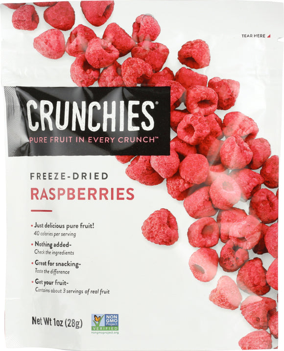 CRUNCHIES: Freeze Dried Raspberries, 1 oz