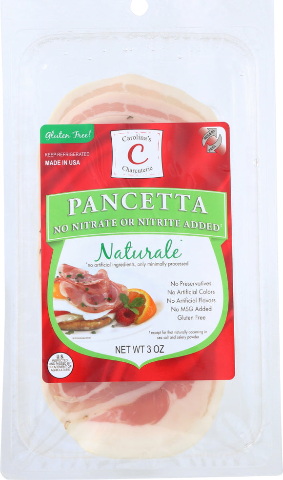 CAROLINA: Pancetta Pre Sliced, 3 oz