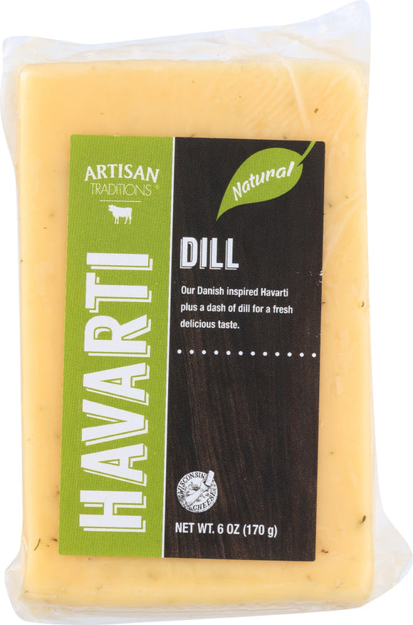 ARTISAN TRADISIONS: Cheese Havarti Cuts Dill, 6 oz