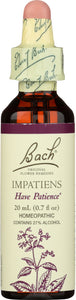 BACH ORIGINAL FLOWER REMEDIES: Impatiens, 0.7 oz