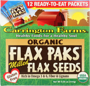 CARRINGTON FARMS: Organic Milled Flax Seed 12 Count, 5.08 oz