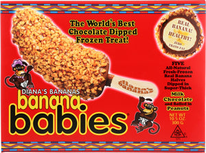 DIANA'S BANANAS: Frozen Milk Chocolate and Peanuts Banana Babies, 10.5 oz