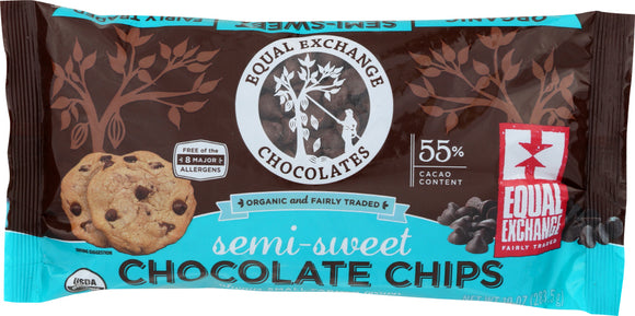 EQUAL EXCHANGE: Organic Semi-Sweet Chocolate Chips, 10 oz