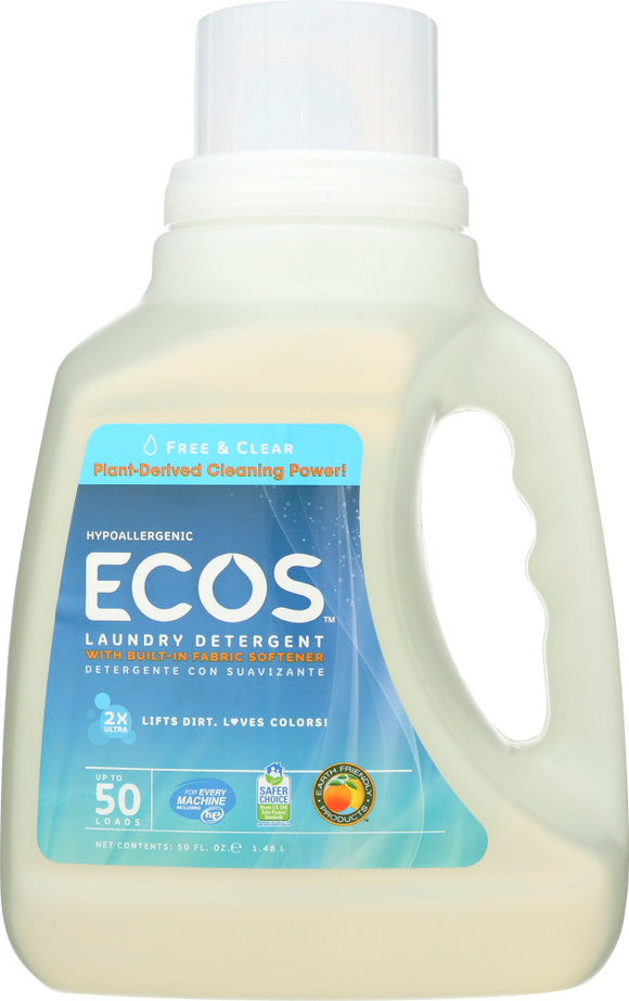 EARTH FRIENDLY: Ecos Liquid Laundry Detergent Free and Clear, 50 oz