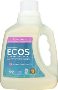 EARTH FRIENDLY: Ecos 2x Ultra Liquid Laundry Detergent Lavender, 100 oz