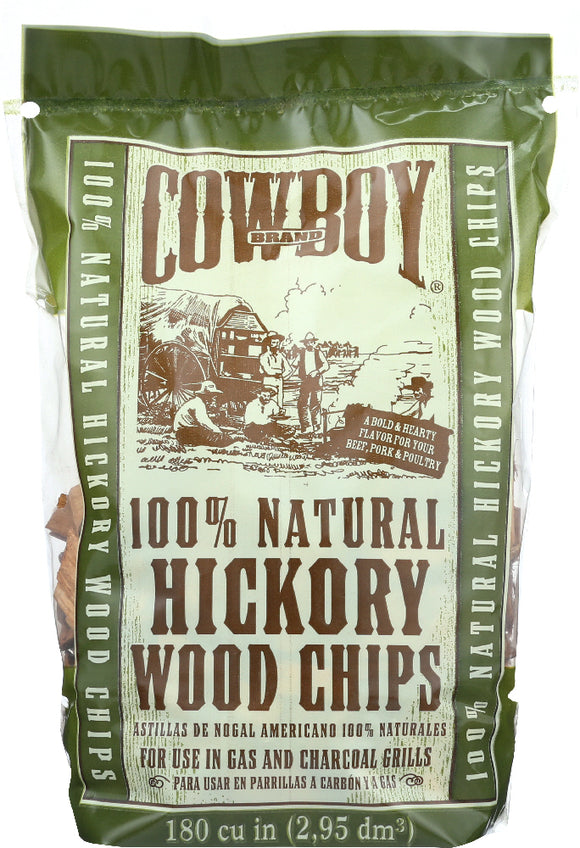 COWBOY CHARCOAL: Hickory Wood Chips, 2 Lb