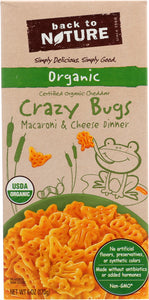 BACK TO NATURE: Crazy Bugs Organic Macaroni and Cheese Dinner, 6 oz