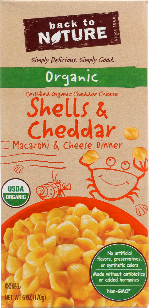 BACK TO NATURE: Mac and Cheese Shell Organic, 6 oz