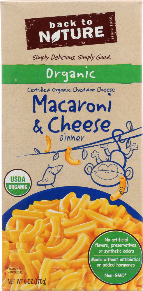 BACK TO NATURE: Organic Macaroni and Cheese Dinner, 6 oz