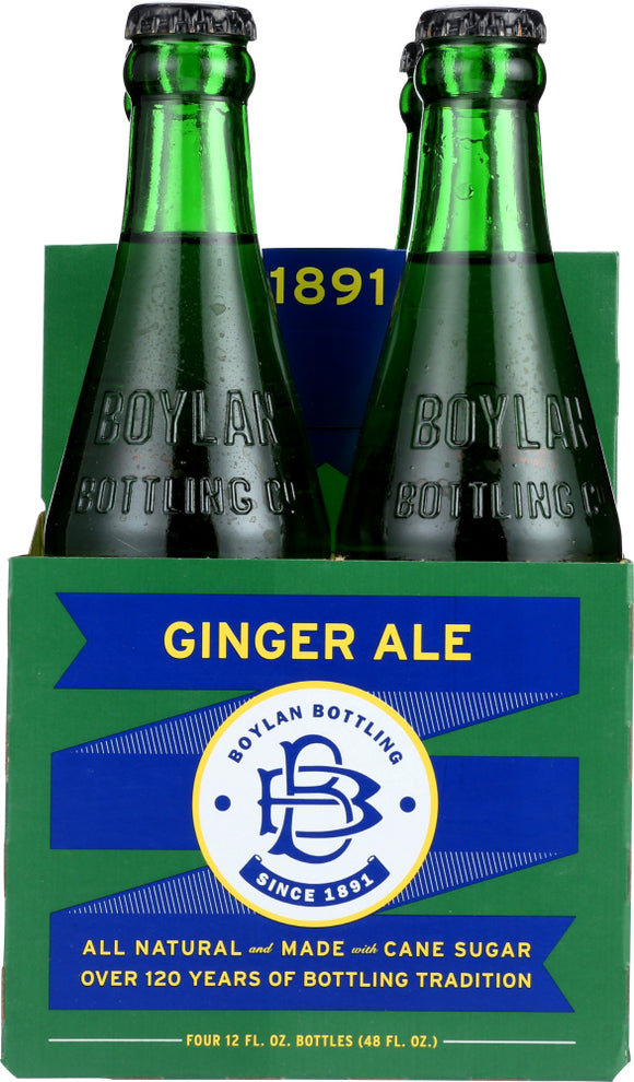 BOYLAN: Ginger Ale Soda 4 x 12 fl oz, 48 fo