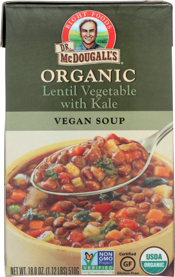 DR. MCDOUGALL'S: Organic Gluten Free Soup Lentil Vegetable Soup, 18 oz