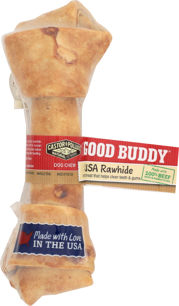 CASTOR & POLLUX: Rawhide Pressed Bone Dog Chew Chicken Flavor 6 - 7 Inches, 1 ea