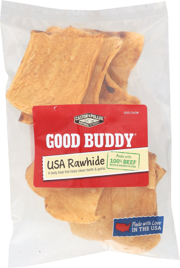 CASTOR AND POLLUX: Good Buddy Rawhide Chips Dog Chews, 4 oz