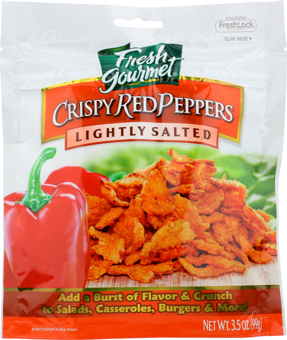 FRESH GOURMET: Crispy Red Peppers Lightly Salted 3.5 Oz