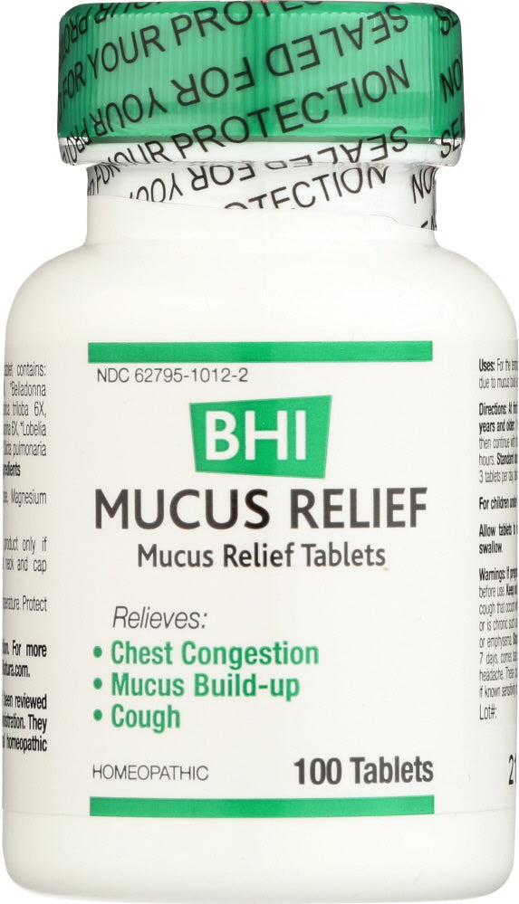 BHI: Mucus Relief Tablets, 100 tablets