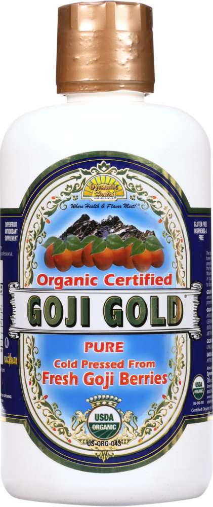 DYNAMIC HEALTH: Organic Certified Goji Gold Pure Juice, 32 oz