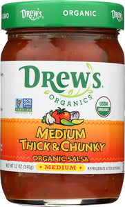 DREW'S: Organic Thick & Chunky Medium Salsa, 12 oz