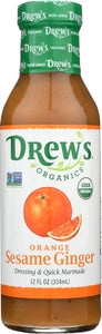 DREW'S: All Natural Dressing & Quick Marinade Sesame Orange, 12 oz