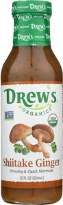 DREW'S: All Natural Dressing & Quick Marinade Shiitake Ginger, 12 oz